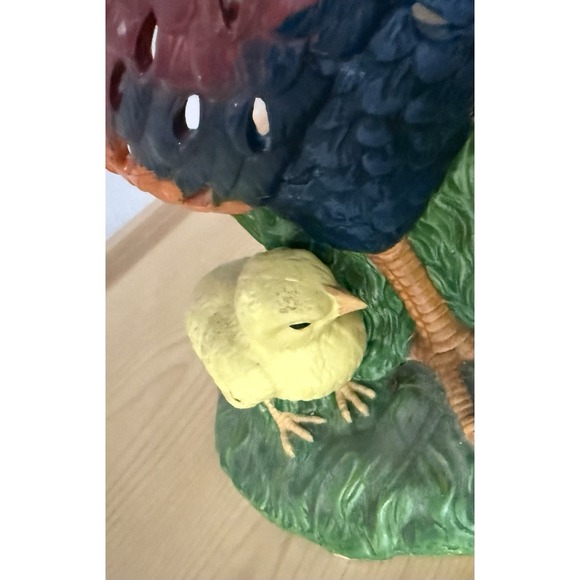 VTG PARTYLITE ROOSTER & CHICKS Ceramic Tea Lite Candle Holder  Cottage Core - Picture 4 of 7